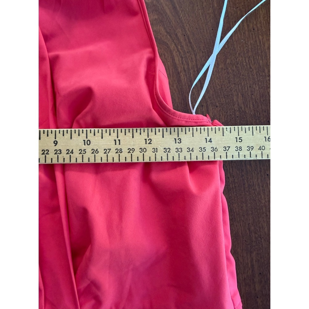 Athleta Halter Dress Women Hot Pink Surplice Smocked Back Performance 10T - Picture 5 of 6